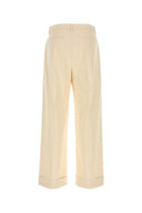 Valentino Garavani Melange Ivory Cotton Pant