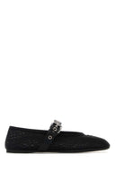 Schwarze Mesh-Ballerinas von Miu Miu