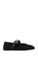 Schwarze Mesh-Ballerinas von Miu Miu