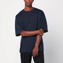 Dries Van Noten Ongezed Navy Blue Cotton Thirt