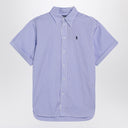 Polo Ralph Lauren White Overszed Fit Shirt con strisce blu