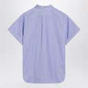 Polo Ralph Lauren White Overszed Fit Shirt con strisce blu