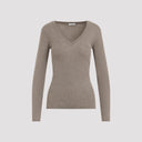 Brunello Cucinelli Ribbed V Neck Sweater