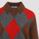 Polo Prada in maglia a rombi
