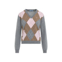 Prada Argyle V Neck Sweater