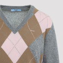 Prada Argyle V Neck Sweater