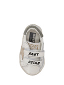 Obermaterial aus Nappaleder von Golden Goose Baby School mit Aufdruck und charakteristischem Stern und Absatz aus Wildleder
