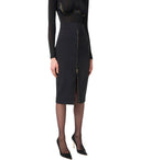 Elisabetta Franchi Black Zipped Midi Skirt