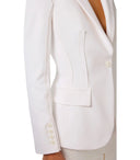 Einreihiger Blazer aus Elfenbein von Elisabetta Franchi