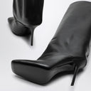 The Attico Sienna Black Leather High Boot