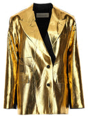 Dries Van Noten Laminated Pinstripe Blazer