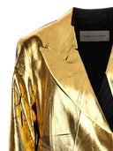 Dries Van Noten Laminated Pinstripe Blazer