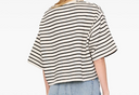 Anine Bing Myers Cropped Tee Black Stripe French Terry