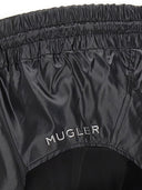 Mugler Shiny Effect Fabric Swimsuit Shorts