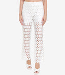 Erika Cavallini pantalones semi de alta costura blancos