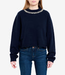 Sweaters de semicoture azul