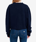 Sweaters de semicoture azul