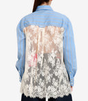 Camicie a semicouture azzurra+bianco