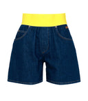 Shorts msgm denim+neon giallo