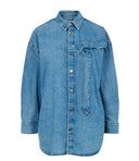 Msgm Camisas Mezclilla Mediana