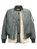 Sacai Shearling Insert Nylon Bomber Jacket