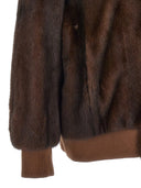 Blancha 'Visone Nylon Diamond' Bomber Jacket