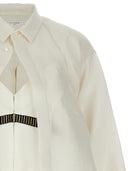 Vestido de seda de camisa superpuesta de Sacai