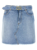 Gonna in denim con fibbia del logo set gemello