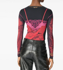 Marine Serre Wet Nuisette Printed Jersey Ls Crewneck Top