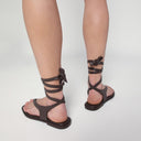 A.Emery The Heidi Sandals Dark Brown In Leather