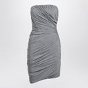 The Attico Grey Draped Viscose Mini Dress