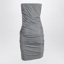The Attico Grey Draped Viscose Mini Dress