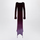 Attico lilla/burgunder konvertible kjole i nylonblanding