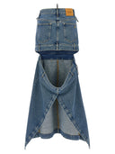 La jupe midi de denim Attico