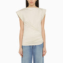 Isabel Marant Chalk White Cotton Jersey With Drape