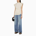 Isabel Marant Chalk White Cotton Jersey With Drape