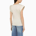 Isabel Marant Chalk White Cotton Jersey With Drape