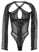 Mugler 'Criss Crossed Multi Layer' Bodysuit