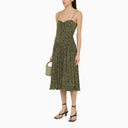 Isabel Marant Black/Yellow Viscose Patterned Midi Dress