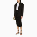 Black wełniana Isabel Marant z podwójną piersi z epaulettami