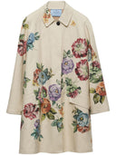 Prada Floral Print Single Breasted Coat