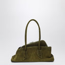 The Attico La Passeggiata Small Bag In Khaki Green Suede