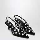 De Attico Black Grid Slingback