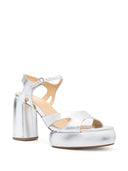 Aeyde elektra nappa cuero plateado