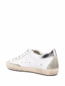 Golden Goose Super Star Leather Upper And Star Suede Toe And Spur Laminated Heel Metal Lettering