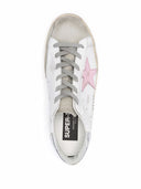 Golden Goose Super Star Leather Upper And Star Suede Toe And Spur Laminated Heel Metal Lettering