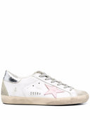 Golden Goose Super Star Leather Upper And Star Suede Toe And Spur Laminated Heel Metal Lettering