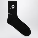 Les chaussettes noires / blanches d'Attico avec logo
