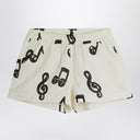 Mini Rodini White Shorts With Musical Notes