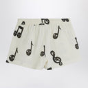 Mini Rodini White Shorts With Musical Notes